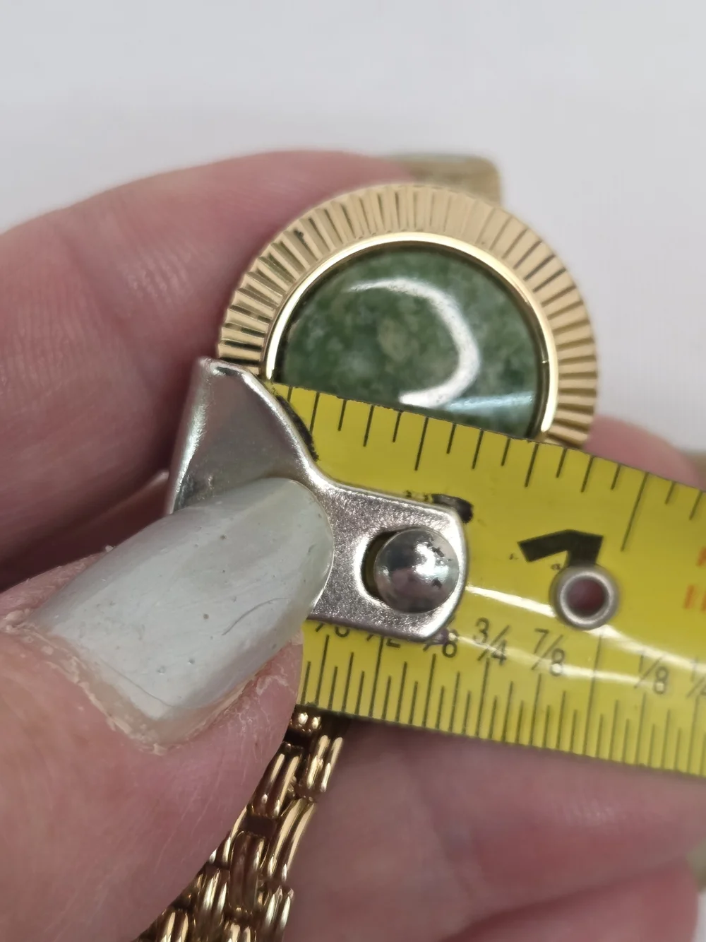Oleg Cassini Gold-Tone Cufflink & Tie Bar Set with Genuine Jade